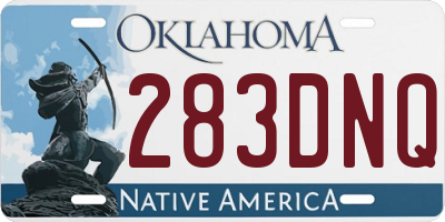 OK license plate 283DNQ