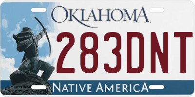 OK license plate 283DNT