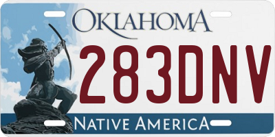 OK license plate 283DNV