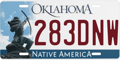 OK license plate 283DNW