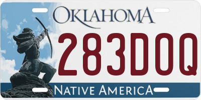 OK license plate 283DOQ