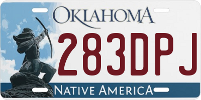 OK license plate 283DPJ
