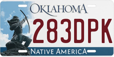 OK license plate 283DPK