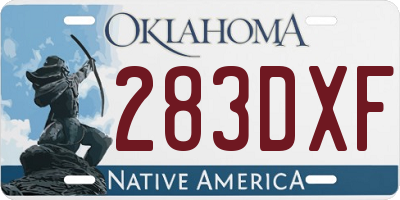 OK license plate 283DXF
