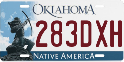 OK license plate 283DXH