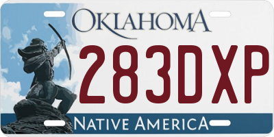 OK license plate 283DXP