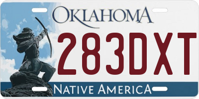 OK license plate 283DXT