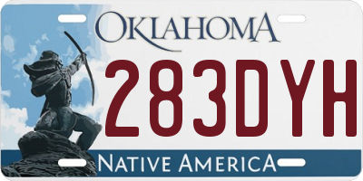 OK license plate 283DYH