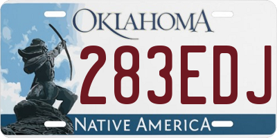 OK license plate 283EDJ