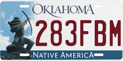 OK license plate 283FBM