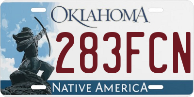 OK license plate 283FCN