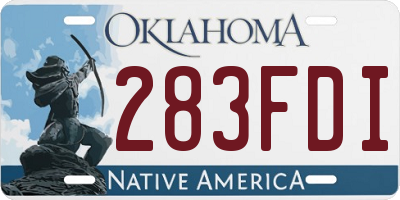 OK license plate 283FDI