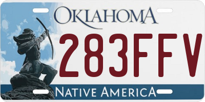 OK license plate 283FFV