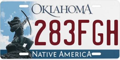 OK license plate 283FGH