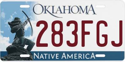 OK license plate 283FGJ