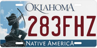 OK license plate 283FHZ