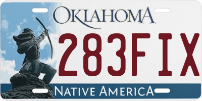 OK license plate 283FIX