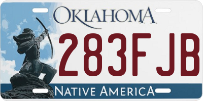 OK license plate 283FJB