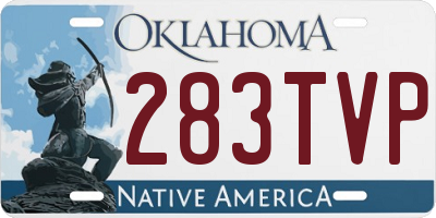 OK license plate 283TVP