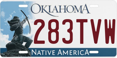 OK license plate 283TVW