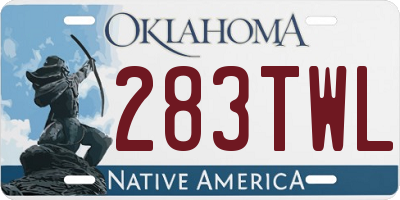OK license plate 283TWL