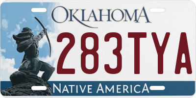 OK license plate 283TYA