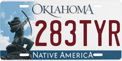 OK license plate 283TYR