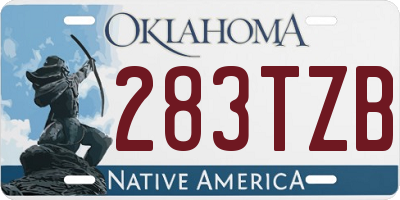 OK license plate 283TZB