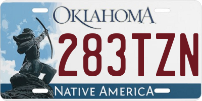 OK license plate 283TZN