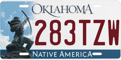 OK license plate 283TZW