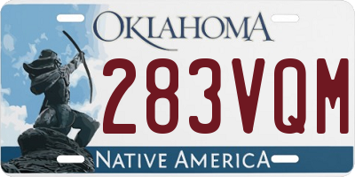 OK license plate 283VQM