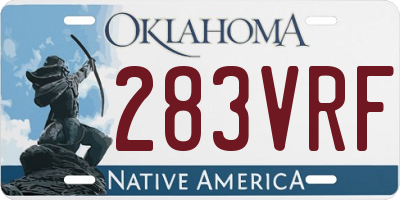 OK license plate 283VRF