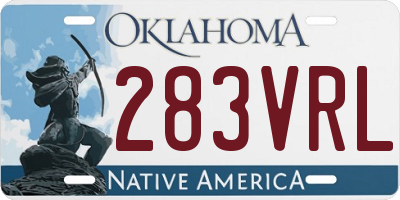 OK license plate 283VRL