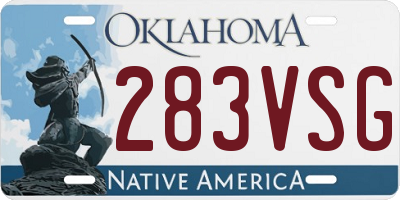 OK license plate 283VSG