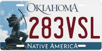 OK license plate 283VSL