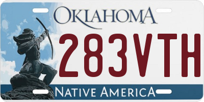 OK license plate 283VTH
