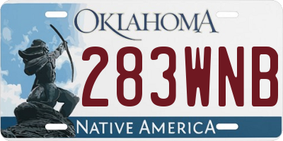 OK license plate 283WNB