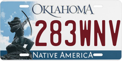 OK license plate 283WNV