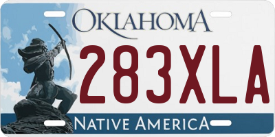 OK license plate 283XLA