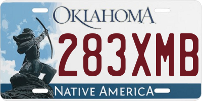 OK license plate 283XMB