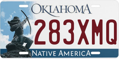 OK license plate 283XMQ