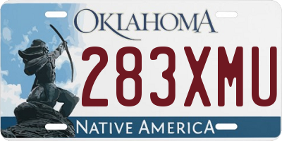 OK license plate 283XMU