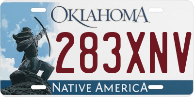 OK license plate 283XNV