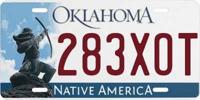OK license plate 283XOT