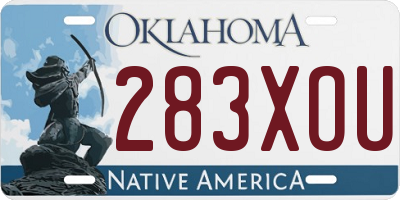 OK license plate 283XOU