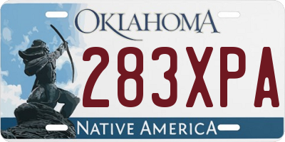 OK license plate 283XPA