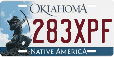OK license plate 283XPF