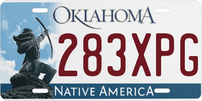 OK license plate 283XPG