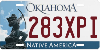 OK license plate 283XPI