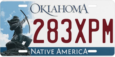 OK license plate 283XPM